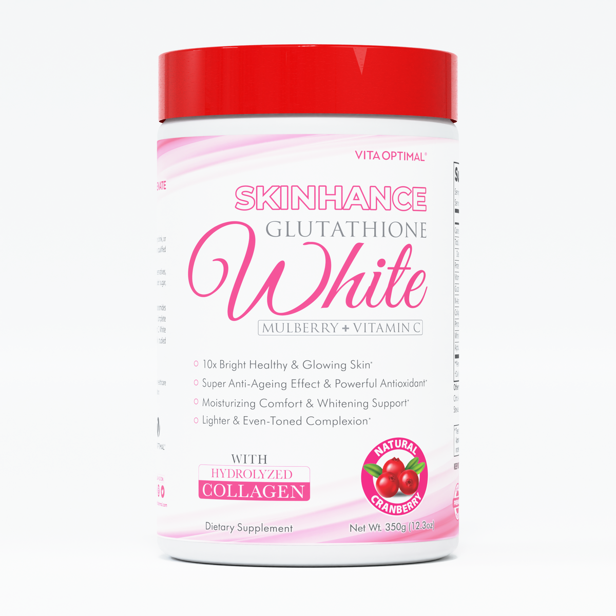 SKINHANCE GLUTATHIONE WHITE POWDER - NATURAL CRANBERRY FLAVOUR - 350G Vita Optimal LLC SKINHANCE GLUTATHIONE WHITE POWDER - NATURAL CRANBERRY FLAVOUR - 350G Vita Optimal LLC