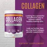 VITA OPTIMAL MULTI COLLAGEN PEPTIDES POWDER WITH PHYTOCERAMIDES, HYALURONIC ACID, KERATIN & VITAMIN C - VANILLA FLAVOUR - 22G SERVING