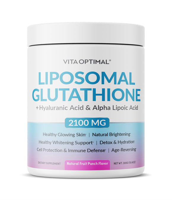 VITA OPTIMAL LIPOSOMAL GLUTATHIONE POWDER WITH ALPHA LIPOIC ACID & HYALURONIC ACID - DELICIOUS FRUIT PUNCH FLAVOR - 300G