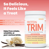 PROTEIN TRIM: FAT BURNER, BELLY FAT REDUCER, AND GLUTES GROWING FORMULA - VANILLA FLAVOR - 640G POWDER