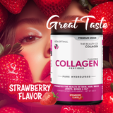 HYDROLYZED COLLAGEN POWDER - SKIN HAIR NAILS JOINTS - PREMIUM GRADE - STRAWBERRY FLAVORED 300G