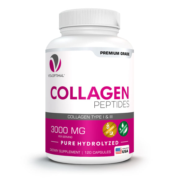 HYDROLYZED COLLAGEN CAPSULES - SKIN HAIR NAILS JOINTS - PREMIUM GRADE X 120 CAPS